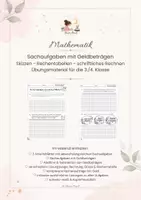 Vorschau - Arbeitsblätter - Sachaufgaben mit Geld – verschiedene Lösungswege | Klasse 3/4 - Deckblatt