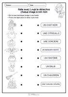 Aperçu - Feuilles d'exercices - Halloween – Relie les images à leurs noms - Page 2