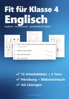 Vorschau - Arbeitsblätter - Fit für Klasse 4 Englisch – Wiederholung Klasse 3 - Deckblatt