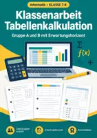 Vorschau - Test - Informatik Klassenarbeit Tabellenkalkulation - Deckblatt