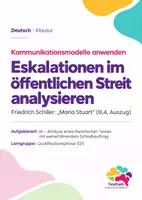 Vorschau - Arbeitsblätter - Klausur Kommunikation Q1: Schiller „Maria Stuart“ – Eskalation, Öffentlichkeit & Vier-Seiten-Modell - Deckblatt
