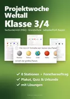 Vorschau - Arbeitsblätter - Projektwoche Grundschule Gesamtpaket – 10 Lernwerkstätten Sachunterricht Klasse 1–4: Weltall, Steinzeit, Dinosaurier, Zirkus u. a. - Seite 1