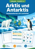Vorschau - Arbeitsblätter - Arktis Antarktis Stationenlernen, Klasse 5-6 - Deckblatt
