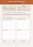 Vorschau - Klassenarbeiten - Klassenarbeit Gleichungen lösen Klasse 7 – mit Grundwissen, Gruppe A & B mit Lösungen (PDF + Word) - Seite 1