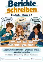Vorschau - Arbeitsblätter - Berichte schreiben - Klasse 6-7 mit Lösungen - Deckblatt