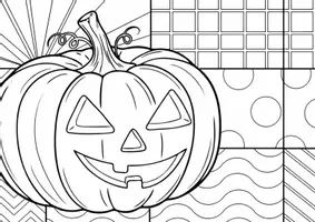 Vorschau - Mal- und Bastelvorlagen - Halloween- Pop Art Vorlagen Ausmalbilder - Seite 1