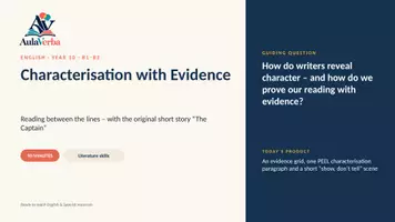 Vorschau - Stundenentwürfe - Characterisation with Evidence | Englisch Klasse 10 | Figuren charakterisieren, Belege nutzen & PEEL | 90 Min - Seite 1