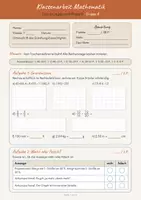 Vorschau - Klassenarbeiten - Klassenarbeit Zuordnungen und Prozent Klasse 7 – Dreisatz, Gruppe A & B mit Lösungen (PDF + Word) - Seite 1