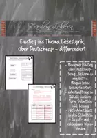 Vorschau - Arbeitsblätter - Einstieg in das Fach Lyrik (Liebeslyrik) über Song/Lyrics Deutschrap! Inkl. Aufgaben, Lösungen u. Differenzierungsangebot! - Deckblatt