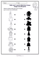 Aperçu - Feuilles d'exercices - Halloween – Relie les images à leurs silhouettes - Page 2