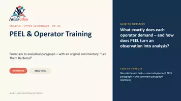 Vorschau - Stundenentwürfe - PEEL & Operator Training | Englisch Oberstufe | Operatoren, Analyse & PEEL | 90 Min - Seite 1