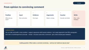 Vorschau - Stundenentwürfe - Writing an Effective Comment | Englisch Oberstufe | Argumentation, Struktur & Sprache | 90 Min - Seite 2
