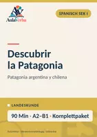 Vorschau - Stundenentwürfe - Descubrir la Patagonia | Spanisch Klasse 10 | Landeskunde Argentinien & Chile | 90 Min - Deckblatt
