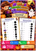 Aperçu - Feuilles d'exercices - Halloween – Relie les images à leurs silhouettes - Page de couverture