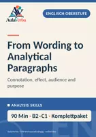 Vorschau - Stundenentwürfe - From Wording to Analytical Paragraphs | Englisch Oberstufe | Konnotation, Wirkung & Analyseabsatz | 90 Min - Deckblatt