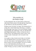 Vorschau - Text - "So waschen wir die Hände richtig" / QUAPPIZ - Deckblatt