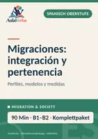 Vorschau - Stundenentwürfe - Migraciones: integración y pertenencia | Spanisch Oberstufe | Integration, Teilhabe & Zugehörigkeit | 90 Min - Deckblatt