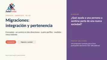 Vorschau - Stundenentwürfe - Migraciones: integración y pertenencia | Spanisch Oberstufe | Integration, Teilhabe & Zugehörigkeit | 90 Min - Seite 1