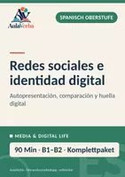 Vorschau - Stundenentwürfe - Redes sociales e identidad digital | Spanisch Oberstufe | Selbstdarstellung, Vergleich & digitale Spuren | 90 Min - Deckblatt