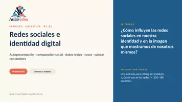 Vorschau - Stundenentwürfe - Redes sociales e identidad digital | Spanisch Oberstufe | Selbstdarstellung, Vergleich & digitale Spuren | 90 Min - Seite 1