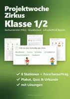 Vorschau - Arbeitsblätter - Zirkus Projektwoche Klasse 1/2 – Lernwerkstatt mit 8 Stationen: Jonglieren, Akrobatik, Clown und Gefühle, Zirkus-Rechnen (HSU) - Seite 1