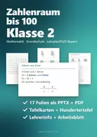 Vorschau - Arbeitsblätter - Tafelbilder Mathe Grundschule Paket – 7 Präsentationen: Zahlenraum 100, 1000, Million, Zehnerübergang, Einmaleins, Uhr, Geometrie - Seite 1