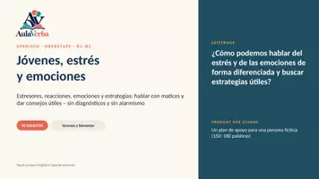 Vorschau - Stundenentwürfe - Jóvenes, estrés y emociones | Spanisch Oberstufe | Gefühle ausdrücken & Ratschläge geben | 90 Min - Seite 1