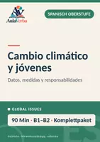 Vorschau - Stundenentwürfe - Cambio climático y jóvenes | Spanisch Oberstufe | Daten, Maßnahmen & Verantwortung | 90 Min - Deckblatt