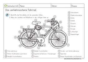 Vorschau - Arbeitsblätter - Das verkehrssichere Fahrrad – Arbeitsblatt mit Lösung - Seite 2
