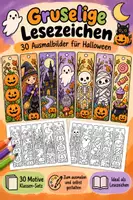 Vorschau - Mal- und Bastelvorlagen - Gruselige Lesezeichen für Halloween zum Selbstgestalten - Deckblatt