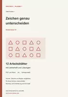 Vorschau - Arbeitsblätter - Zeichen genau unterscheiden | Visuelle Wahrnehmung & Buchstaben unterscheiden - Deckblatt