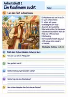Vorschau - Arbeitsblätter - Jesus erzählt von der kostbaren Perle | Religion Klasse 3 Arbeitsblätter | Evangelische Religionslehre | 10 Arbeitsblätter als PDF - Seite 1