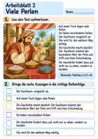 Vorschau - Arbeitsblätter - Jesus erzählt von der kostbaren Perle | Religion Klasse 3 Arbeitsblätter | Evangelische Religionslehre | 10 Arbeitsblätter als PDF - Seite 2