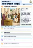 Vorschau - Arbeitsblätter - Die Witwe schenkt zwei Münzen | Religion Klasse 3 Arbeitsblätter | Evangelische Religionslehre | 10 Arbeitsblätter als PDF - Seite 1