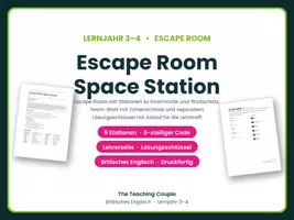 Vorschau - Spiele - Escape Room Weltraum Englisch Klasse 7/8 - Deckblatt