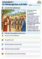 Vorschau - Arbeitsblätter - Jesus erzählt von den Arbeitern im Weinberg | Religion Klasse 3 Arbeitsblätter | Evangelische Religionslehre | 10 Arbeitsblätter als PDF - Seite 1