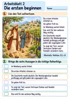 Vorschau - Arbeitsblätter - Jesus erzählt von den Arbeitern im Weinberg | Religion Klasse 3 Arbeitsblätter | Evangelische Religionslehre | 10 Arbeitsblätter als PDF - Seite 2