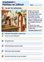 Vorschau - Arbeitsblätter - Jesus ruft Matthäus | Religion Klasse 3 Arbeitsblätter | Evangelische Religionslehre | 10 Arbeitsblätter als PDF - Seite 1