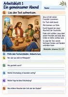 Vorschau - Arbeitsblätter - Jesus wäscht seinen Freunden die Füße | Religion Klasse 3 Arbeitsblätter | Evangelische Religionslehre | 10 Arbeitsblätter als PDF - Seite 1