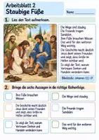 Vorschau - Arbeitsblätter - Jesus wäscht seinen Freunden die Füße | Religion Klasse 3 Arbeitsblätter | Evangelische Religionslehre | 10 Arbeitsblätter als PDF - Seite 2