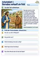 Vorschau - Arbeitsblätter - Barnabas macht anderen Mut | Religion Klasse 3 Arbeitsblätter | Evangelische Religionslehre | 10 Arbeitsblätter als PDF - Seite 1