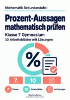 Vorschau - Arbeitsblätter - Prozent-Aussagen mathematisch prüfen - Deckblatt