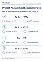 Vorschau - Arbeitsblätter - Prozent-Aussagen mathematisch prüfen - Seite 2