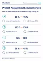 Vorschau - Arbeitsblätter - Prozent-Aussagen mathematisch prüfen - Seite 3