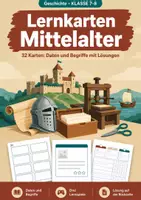 Vorschau - Spiele - Geschichte Lernkarten, Klasse 7-8, Daten - Deckblatt