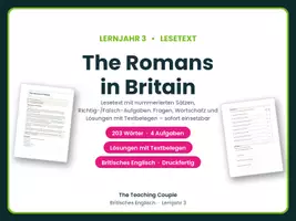 Vorschau - Arbeitsblätter - The Romans in Britain – Lesetext Englisch - Deckblatt