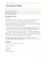 Vorschau - Arbeitsblätter - The Missing Trophy – Lesetext Englisch - Seite 1