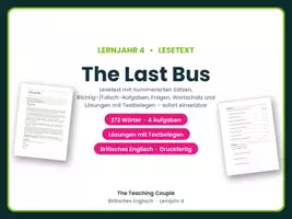 Vorschau - Arbeitsblätter - The Last Bus – Lesetext Englisch - Deckblatt