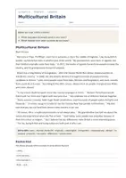 Vorschau - Arbeitsblätter - Multicultural Britain – Lesetext Englisch - Seite 1