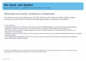 Vorschau - Arbeitsblätter - Ein Sack voll Zahlen – Quersummen entdecken - Seite 1